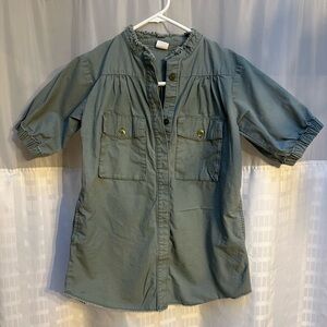 Stem 100% Cotton Full Button Up Size 7